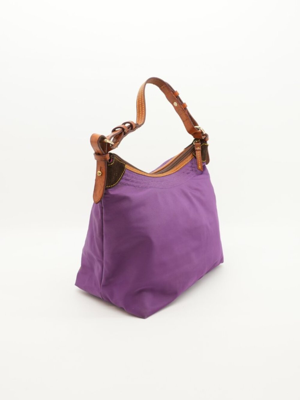 Dooney & Bourke Purple Canvas And Leather Colorful Shoulder Bag Tote - Picture 14 of 16